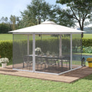 Outsunny - 10' x 13' Replacement Mesh Sidewall Netting For Patio Gazebos And Canopy Tents With Zippers (Sidewall Only) - White by HouseOfZazla