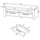 2 Drawer TV Console With Floating Top - Gray
