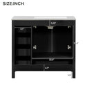 Bathroom Vanity With Ceramic Sink Combo, Abundant Storage Cabinet 2 Soft Close Doors And 5 Drawers by HouseOfZazla