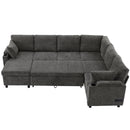 U-Shaped Sectional Sleeper Sofa With Ample Storage Space, 2 Cup Holders And Charging Ports For Living Room by HouseOfZazla