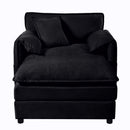 Oversized Chair With Movable Ottoman, Soft Upholstered Lounge Chair by HouseOfZazla