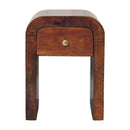 Mini Darcy Chestnut Nightstand with Curved Edges, 1-Drawer