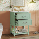 Wave Design Bathroom Vanity With Sink, 2 Drawers And Open Shelf by Unique Piece Furniture