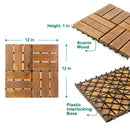 12 in. x 12 in. Acacia 12 Slats Checker Deck Tiles - 30 Pieces