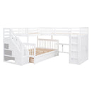 L Shaped Bunk Bed With 3 Drawers, Portable Desk And Wardrobe by HouseOfZazla