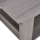 A modern and practical gray textured coffee table,tea table.Double layered coffee table made of MDF material,. Suitable for living room,bedroom and study room. 43.3"x21.6"x16.5" CT-16