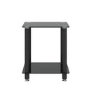 2-Piece Black Side Table, 2-Tier Space End Table, Modern Night Stand, Sofa table, Side Table with Storage Shelve