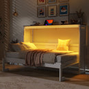 Murphy Bed With LED Light, Foldable Wall Bed Cabinet by HouseOfZazla
