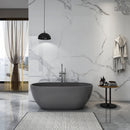 63 Inch Solid Surface Oval Shape Freestanding Bathtub