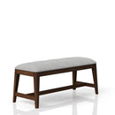 Backless Upholstered Dining Bench Mid Century Seating - Beige by HouseOfZazla