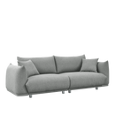90.5" Modern Couch for Living Room Sofa, Solid Wood Frame and Stable Metal Legs, 2 Pillows, Sofa Furniture for Apartment