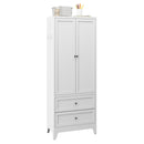 Pantry Cabinet With 2 Drawers, Freestanding Kitchen Storage Cabinet With Adjustable Shelves, Heavy-Duty Organizer For Spices, Dishware, Small Appliances - White by HouseOfZazla
