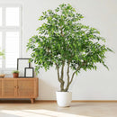 Artificial Banyan Tree With A Trunk And Lifelike Leaves, For Indoor And Outdoor Use - Green