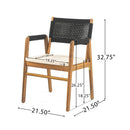 Outdoor Rustic Patio Acacia Bistro Set With Cushions by HouseOfZazla