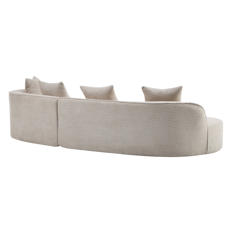 126" Curved Sectional Sofa (Almond-D28 Full Foam), photo 6 of 10