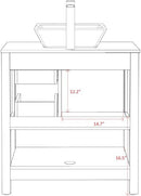 30" Gray Bathroom Vanity And Sink Combo Marble Pattern Top With Mirror Faucet & Drain - Gray by HouseOfZazla