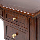 Dauphin Gold Accent 5-Drawer Wood Executive Desk Dark Walnut Ash Wood & Veneer by HouseOfZazla
