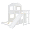 Loft Bunk Bed With Playhouse, Farmhouse, Ladder, Slide And Guardrails by Unique Piece Furniture