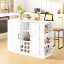 U-Style 47.2" Counter Height Table with Foldable Top & Power Outlet
