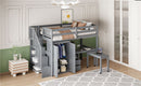 Loft Bed With Stairs, Bookshelf, Drawers, Desk & Wardrobe, Space Saving Multifunctional Furniture by HouseOfZazla