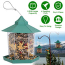 Hanging Gazebo Wild Bird Feeder Outdoor Bird Seed Station with Large Capacity 6 Feeder Ports for Garden Patio Park Weatherproof Easy To Refill by GBruno Store