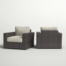 Outdoor Armchairs With Cushions (Set of 2) - Espresso / Gray by HouseOfZazla