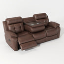 Genuine Non Power Reclining Sofa With Drop Down Table, Stainless Steel Cupholders And Magazine Bag by HouseOfZazla
