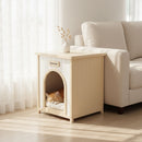 Indoor Dog House With Removable Cushion, Pet House For Cats & Small Dogs - Cream White / Light Yellow by HouseOfZazla