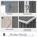 10'x4' Outdoor Metal Storage Shed for Garden Tools Lockable Door With Floor Frame by HouseOfZazla