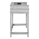 4-piece Dining Bar Table Set with 3 Upholstered Stools, Multifunctional Dining Table with 3 Drawers (Gray)