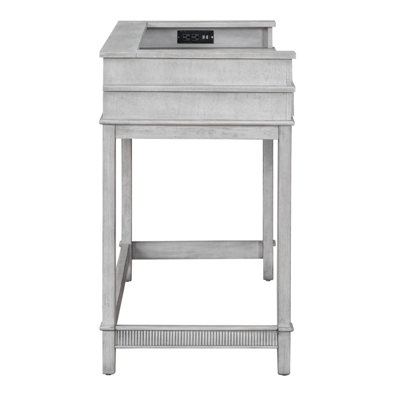 4-piece Dining Bar Table Set with 3 Upholstered Stools, Multifunctional Dining Table with 3 Drawers (Gray)