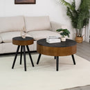 Round Coffee Table With Storage Function For Living Rooms by HouseOfZazla