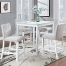 5 Piece Counter Height Table Set, Square Table And 4 Upholstered Chairs by Unique Piece Furniture