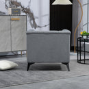 Accent Chair Living Room Chairs Single Sofa Chair,Arm Chairs with Linen Fabric, Mid Century Accent Arm Chairs Comfy Reading Lounge Club Armchair for Bedroom Office Study