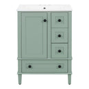 Bathroom Vanity With Integrated Basin, Soft Close Drawers, Door Mounted Double Layer Shelf by Unique Piece Furniture