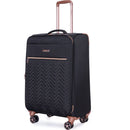 4-Piece Set (16/20/24/28), Softshell Suitcase Spinner Wheels Terylene Luggage Sets Carry On Suitcase Luggage Lightweight Durable Suitcase Black