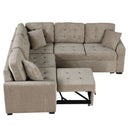 L-Shape Sofa Bed Pull-Out Sleeper Sofa With Wheels, USB Ports, Power Sockets For Living Room by HouseOfZazla