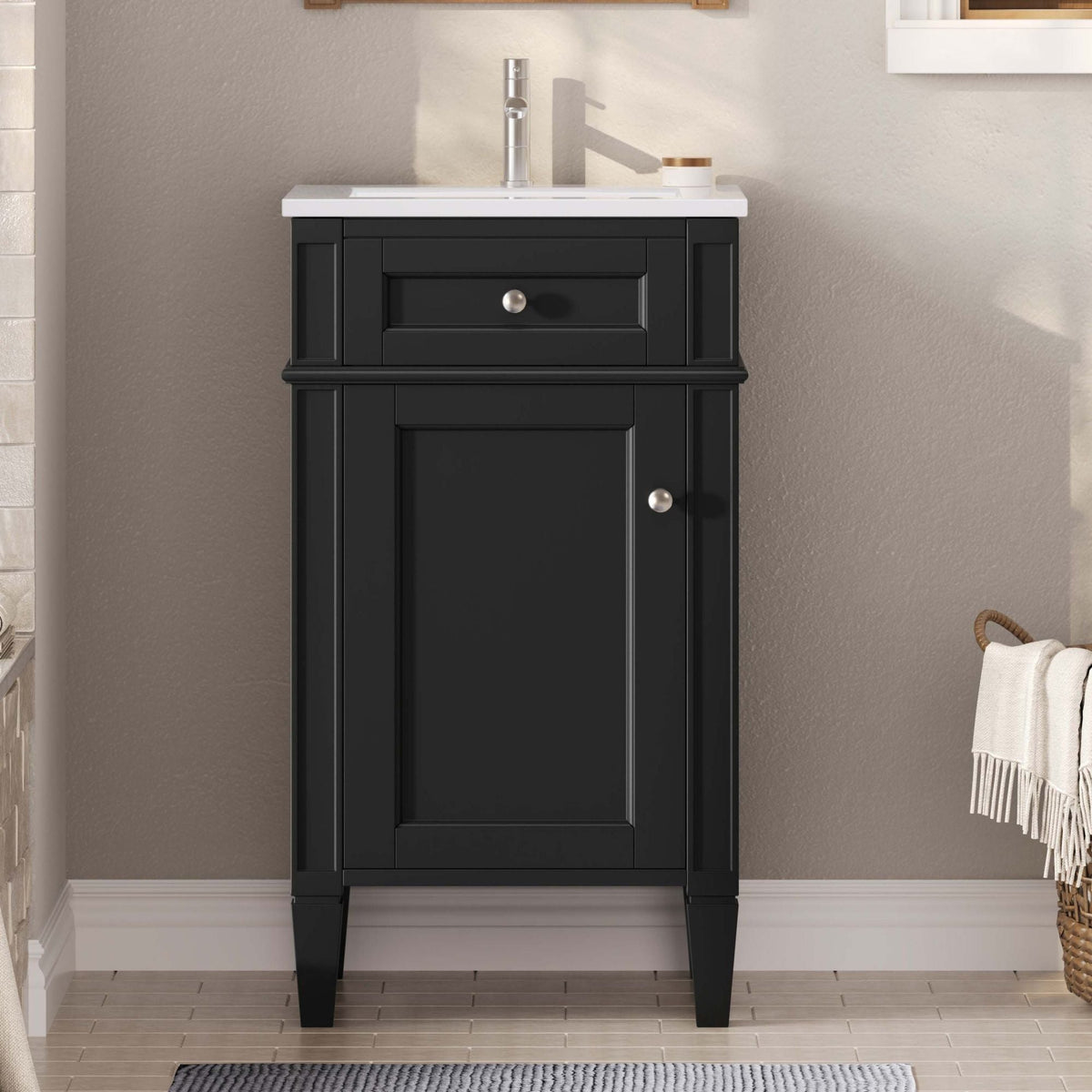 French Style Bathroom Vanity With Sink, Soft-Closing Door, Adjustable Shelf, Rectangular Design, photo 17 of 21