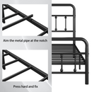 Metal Full Size Bed Frame with Headboard and Under Bed Storage