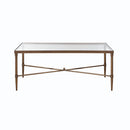 Metal Rectangle Coffee Table With Tempered Glass Top - Bronze by Unique Piece Furniture