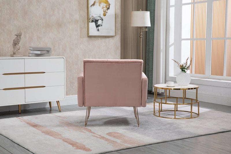 Accent Chair, leisure single sofa with Rose Golden feet