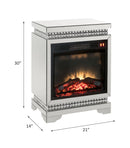 Lotus - Fireplace - Mirrored & Faux Ice Cube Crystals