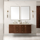 James Martin Amberly 60" Dual Mount Double Bathroom Vanity, Mid-Century Walnut
