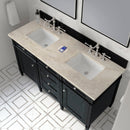 James Martin Brittany 60" Double Bathroom Vanity, Black Onyx