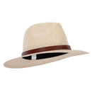 Men's Paper Braid Leatherette Buckle Trim Large Brim Fedora Hat