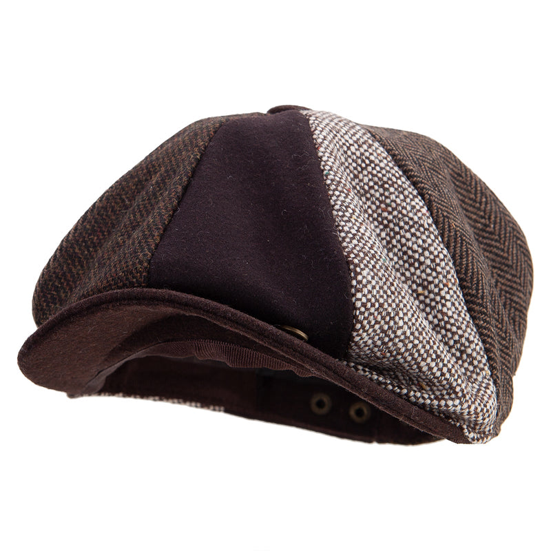 Men's 8 Panel Patch Work Newsboy Cap