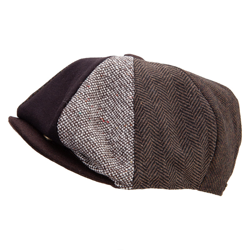 Men's 8 Panel Patch Work Newsboy Cap