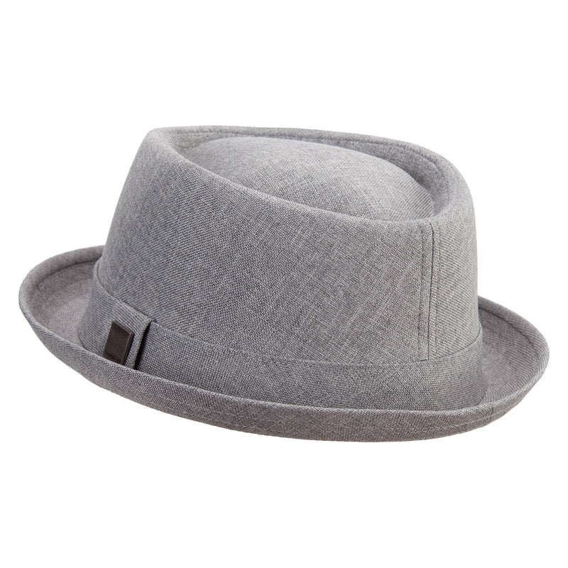 Polyester Linen Mixed Porkpie Upbrim Fedora
