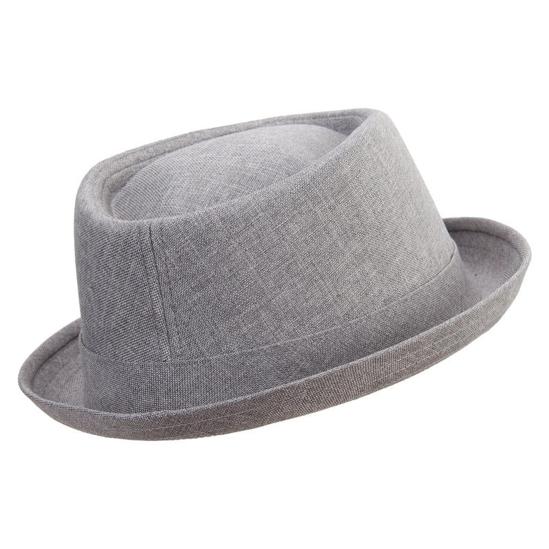 Polyester Linen Mixed Porkpie Upbrim Fedora