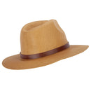 Men's Paper Braid Leatherette Buckle Trim Large Brim Fedora Hat